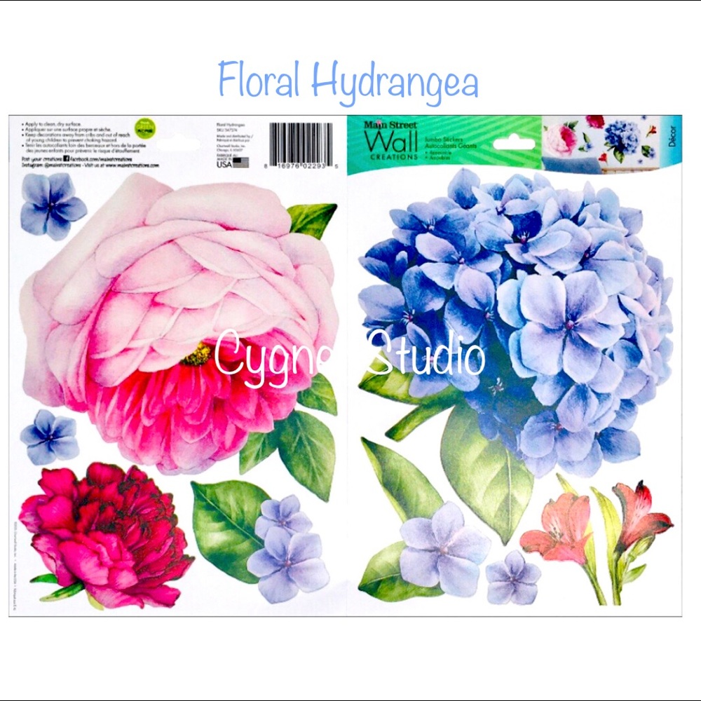 Main Street Wall Creations Decor Creations Stickers: Floral Hydrangea (347374)